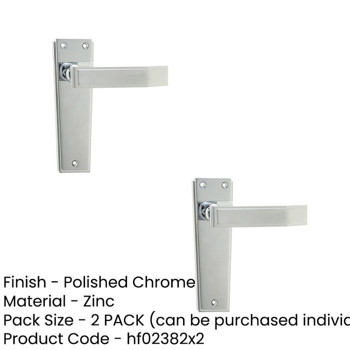PACK Deco Polished Chrome Door Handle Elegant Interiors Interior Lever Backplate (1)-1