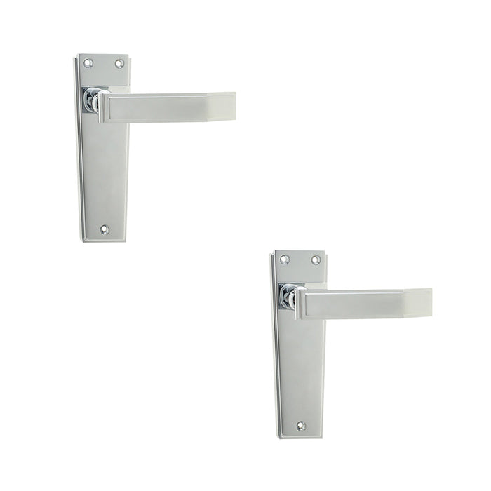 PACK Deco Polished Chrome Door Handle Elegant Interiors Interior Lever Backplate (1)