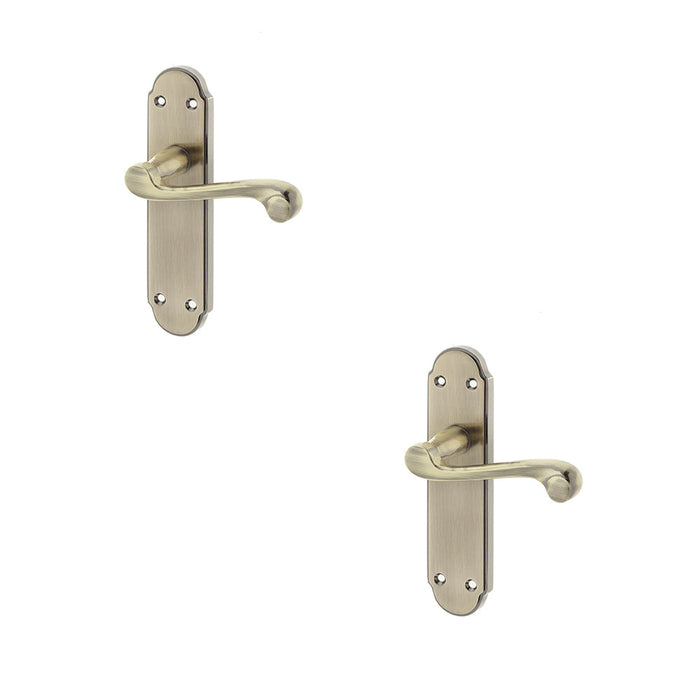 PACK Victorian Antique Bronze Suite Door Handle with Latchplate Interior Lever Backplate (1)