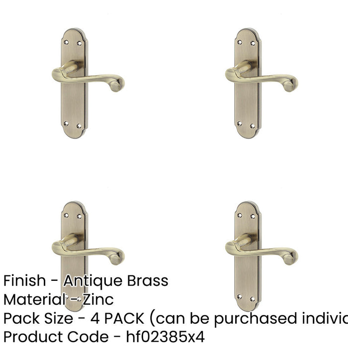 PACK Victorian Antique Bronze Suite Door Handle with Latchplate Interior Lever Backplate-1