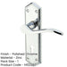 Polished Chrome Suite Door Handle with Lockplate Modern Interiors Interior Lever Backplate-1