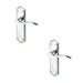 PACK Polished Chrome Suite Door Handle with Lockplate Modern Interiors Interior Lever Backplate (2)