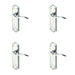 PACK Polished Chrome Suite Door Handle with Lockplate Modern Interiors Interior Lever Backplate