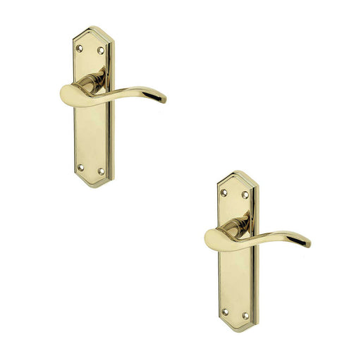 PACK Elegant Suite Door Handle Brass Latchplate Modern Interiors Interior Lever Backplate (1)