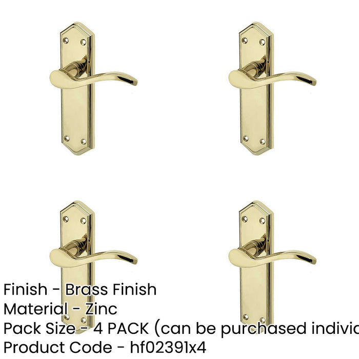 PACK Elegant Suite Door Handle Brass Latchplate Modern Interiors Interior Lever Backplate-1