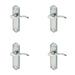 PACK Satin Chrome Suite Door Handle with Latchplate Modern Interiors Interior Lever Backplate