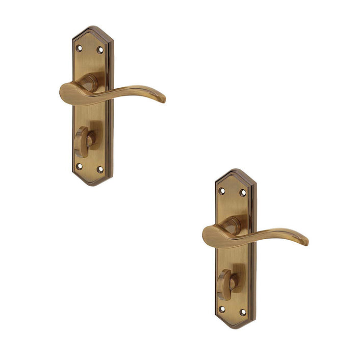 PACK Antique Bronze Suite Door Handle with Bathroom Plate Modern Interiors Interior Lever Backplate (1)