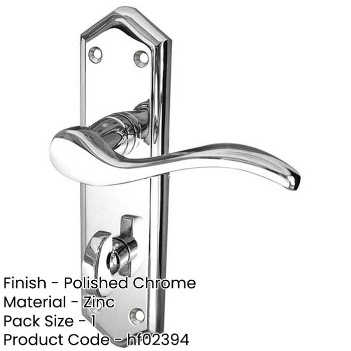 Polished Chrome Suite Door Handle Modern Bathrooms Interior Lever Backplate-1