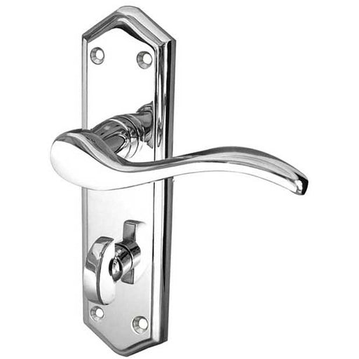 Polished Chrome Suite Door Handle Modern Bathrooms Interior Lever Backplate