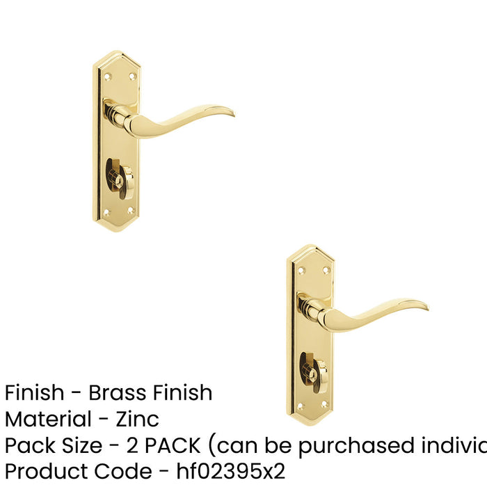 PACK Stylish Suite Door Handle with Brass Finish Bathrooms Interior Lever Backplate (1)-1