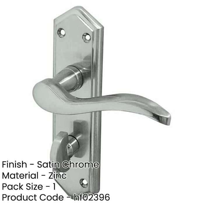 Contemporary Satin Chrome Suite Door Handle with Bathroom Plate Interior Lever Backplate-1