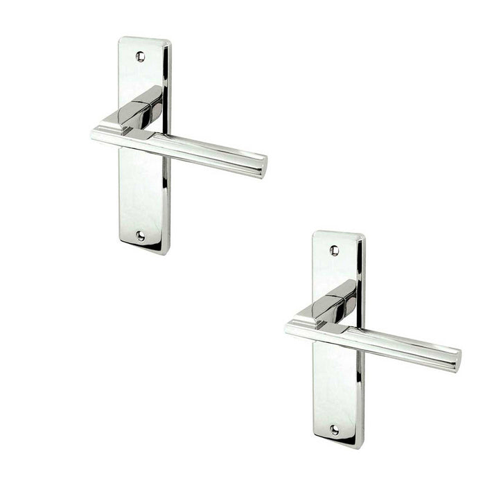 PACK Stylish Suite Door Handle Polished Chrome Modern Interiors Interior Lever Backplate (1)