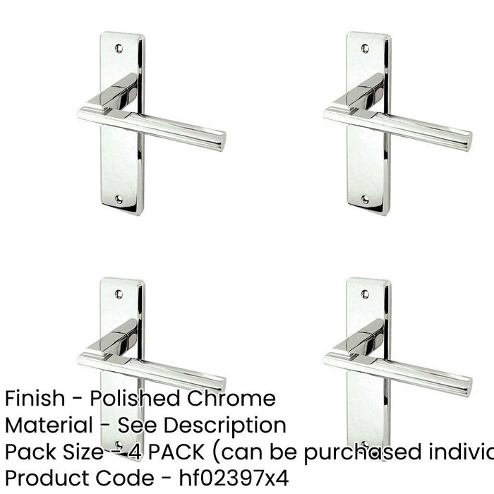 PACK Stylish Suite Door Handle Polished Chrome Modern Interiors Interior Lever Backplate-1