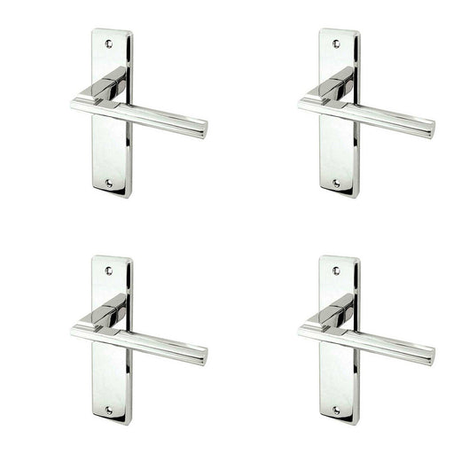 PACK Stylish Suite Door Handle Polished Chrome Modern Interiors Interior Lever Backplate