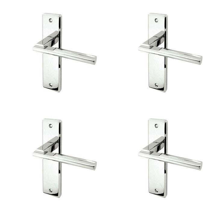 PACK Stylish Suite Door Handle Polished Chrome Modern Interiors Interior Lever Backplate