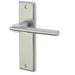 Stylish Satin Chrome Suite Door Handle with Unique Latchplate Design Interior Lever Backplate