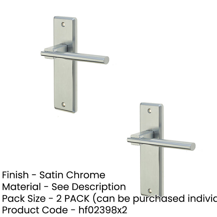 PACK Stylish Satin Chrome Suite Door Handle with Unique Latchplate Design Interior Lever Backplate (1)-1