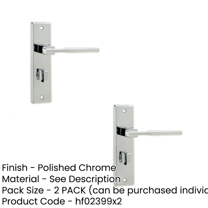 PACK Stylish Suite Door Handle with Bathroom Plate Polished Chrome Interior Lever Backplate (1)-1