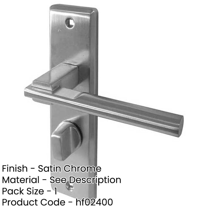 Satin Chrome Suite Door Handle with Bathroom Plate Unique Retro Design Interior Lever Backplate-1