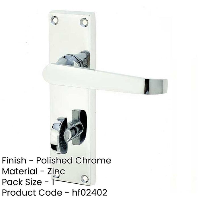 Elegant Victorian Straight Lever Door Handle Polished Chrome Interior Lever Backplate-1