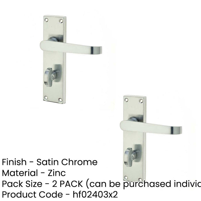 PACK Elegant Victorian Straight Door Handle with Satin Chrome Finish Bathrooms Interior Lever Backplate (1)-1