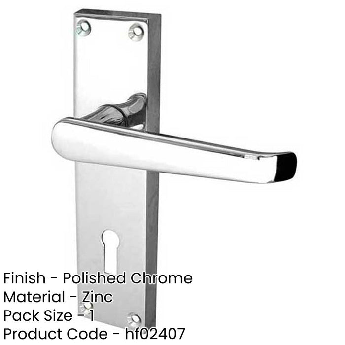 Elegant Victorian Straight Door Handle Polished Chrome Interior Doors Interior Lever Backplate-1