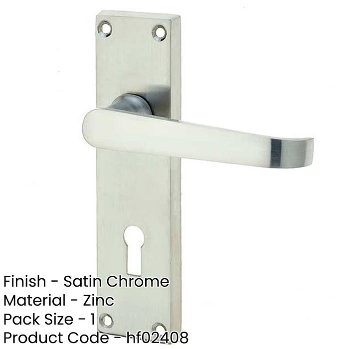 Elegant Victorian Straight Door Handle with Satin Chrome Finish Interior Doors Interior Lever Backplate-1