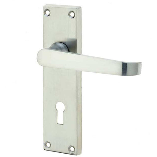 Elegant Victorian Straight Door Handle with Satin Chrome Finish Interior Doors Interior Lever Backplate