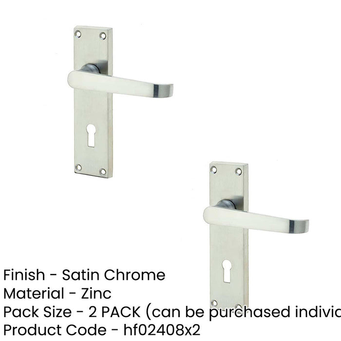 PACK Elegant Victorian Straight Door Handle with Satin Chrome Finish Interior Doors Interior Lever Backplate (1)-1