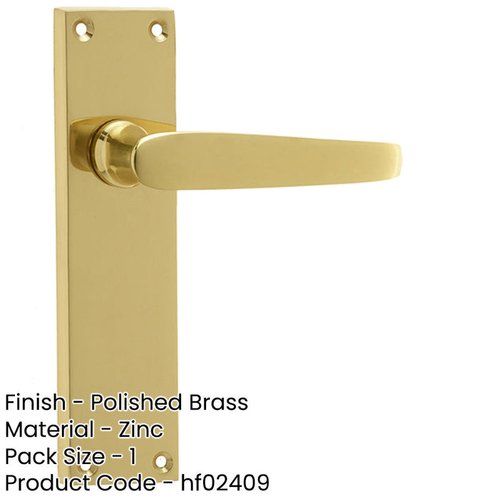 Elegant Victorian Straight Door Handle with Polished Brass Finish Interior Doors Interior Lever Backplate-1