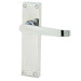 Elegant Victorian Straight Door Handle with Polished Chrome Finish Interior Lever Backplate