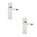 PACK Elegant Victorian Straight Door Handle with Polished Chrome Finish Interior Lever Backplate (2)