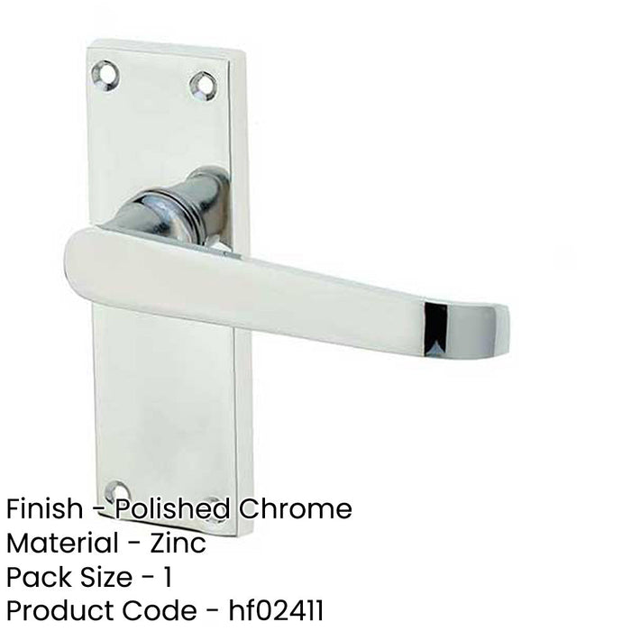 Elegant Victorian Straight Door Handle with Polished Chrome Finish Interior Lever Backplate (1)-1