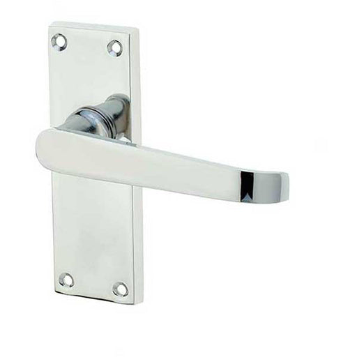 Elegant Victorian Straight Door Handle with Polished Chrome Finish Interior Lever Backplate (1)