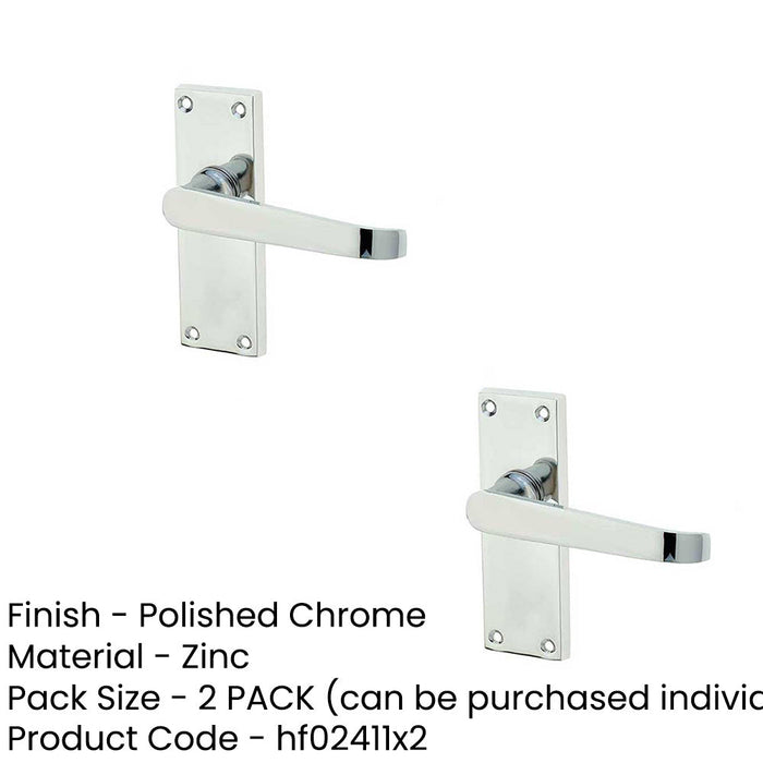 PACK Elegant Victorian Straight Door Handle with Polished Chrome Finish Interior Lever Backplate (3)-1