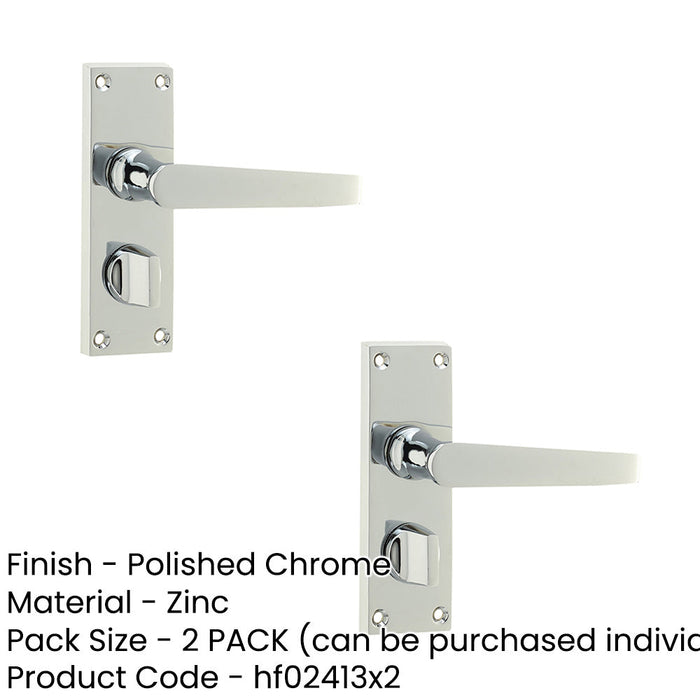 PACK Elegant Victorian Straight Door Handle Polished Chrome Privacy Plates Interior Lever Backplate (1)-1