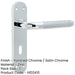 Elegant Twin Suite Door Handle Polished Satin Chrome Finish Interior Lever Backplate-1