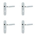 PACK Elegant Twin Suite Door Handle Polished Satin Chrome Finish Interior Lever Backplate