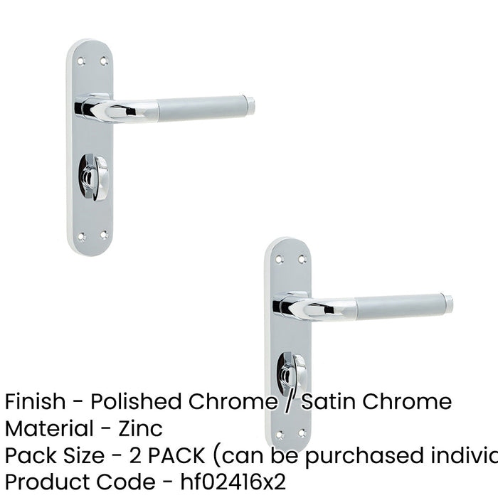 PACK Elegant Twin Suite Door Handle Polished Satin Chrome Finish Interior Lever Backplate (3)-1