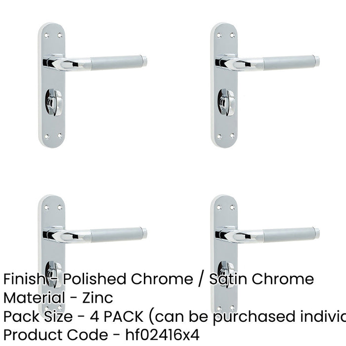 PACK Elegant Twin Suite Door Handle Polished Satin Chrome Finish Interior Lever Backplate (1)-1