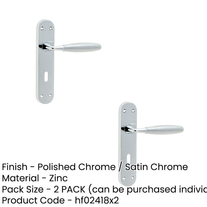 PACK Elegant Suite Door Handle with Lockplate Polished Satin Chrome Finish Interior Lever Backplate (1)-1