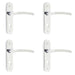 PACK Dual Finish Aluminium Suite Door Handle with Lockplate Polished Satin Chrome Interior Lever Backplate