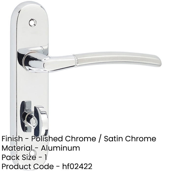 Elegant Dual-Finish Door Handle Polished Satin Chrome Interior Lever Backplate-1