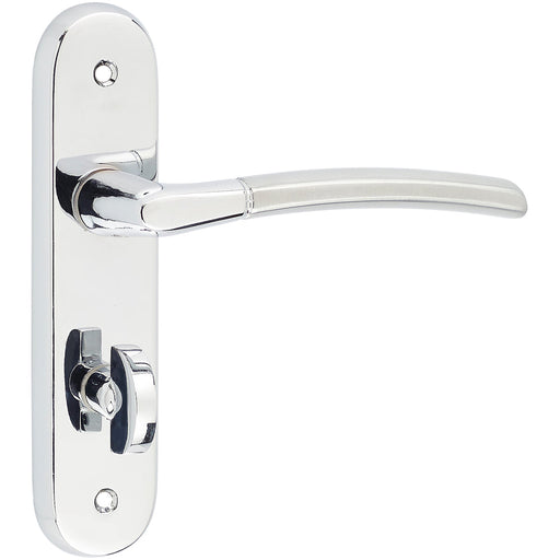 Elegant Dual-Finish Door Handle Polished Satin Chrome Interior Lever Backplate