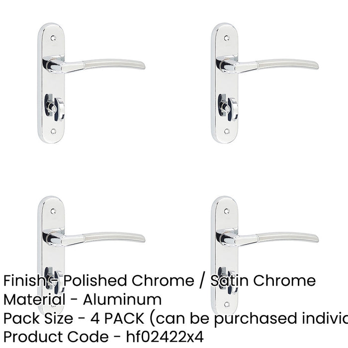 PACK Elegant Dual-Finish Door Handle Polished Satin Chrome Interior Lever Backplate-1