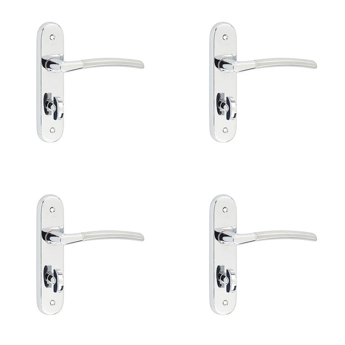 PACK Elegant Dual-Finish Door Handle Polished Satin Chrome Interior Lever Backplate