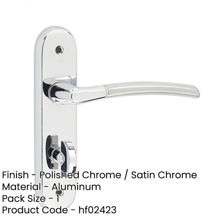 Elegant Suite Door Handle with Polished Satin Chrome Finish Interior Lever Backplate-1