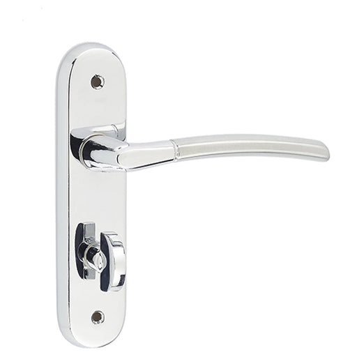 Elegant Suite Door Handle with Polished Satin Chrome Finish Interior Lever Backplate