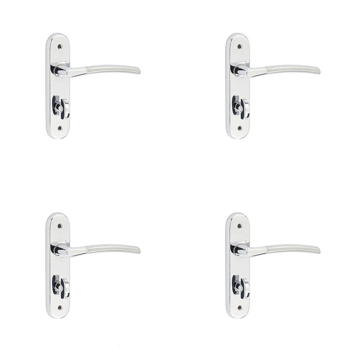 PACK Elegant Suite Door Handle with Polished Satin Chrome Finish Interior Lever Backplate