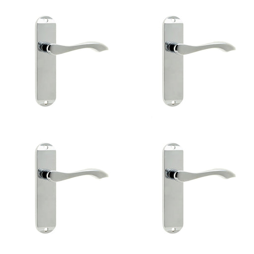 PACK Polished Chrome Suite Door Handle Latchplate Modern Interiors Interior Lever Backplate